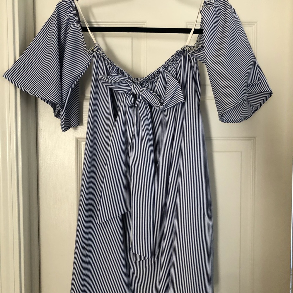Off shoulder stripe vici dress